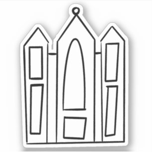 LDS Salt Lake Utah Tempel einfache Umriss mormonis Aufkleber