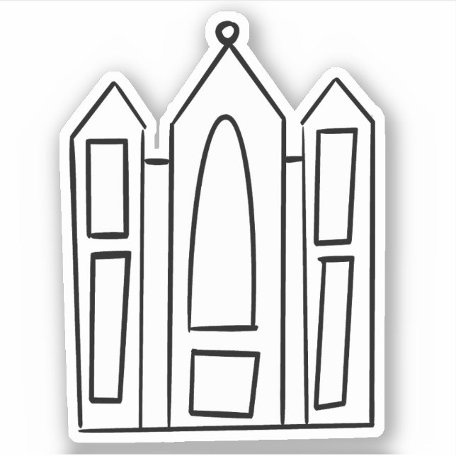 LDS Salt Lake Utah Tempel Kontur mormon Aufkleber (Vorderseite)
