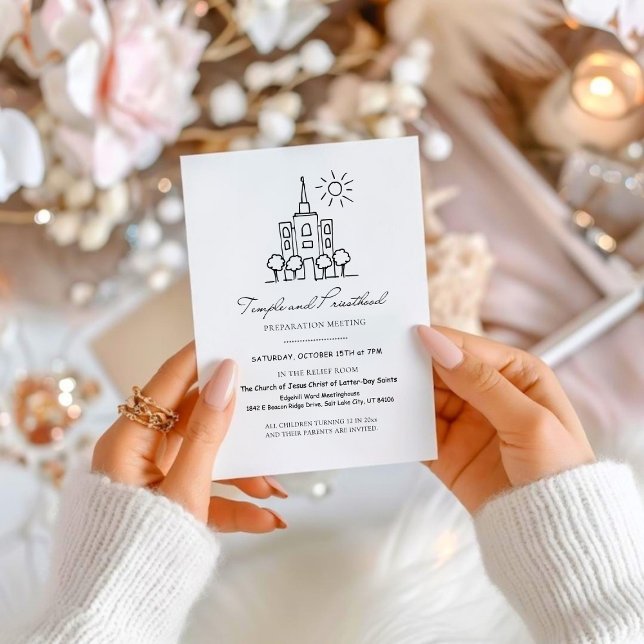 LDS-Tempel- und Priestertums-Vorschau-Einladung un Einladung (LDS Temple And Priesthood Preview Invite & Program)