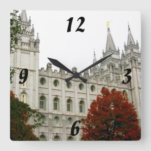 LDS Temple Salt Lake City Quadratische Wanduhr
