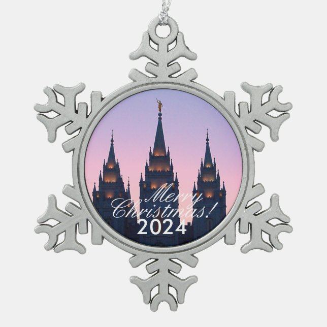 LDS TEMPLE Schneeflocke Gerahmte Ornamente (Vorderseite)