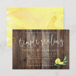 LDS TEMPLE SEALING CARD INSERT | Rustikales Holz L Einladung