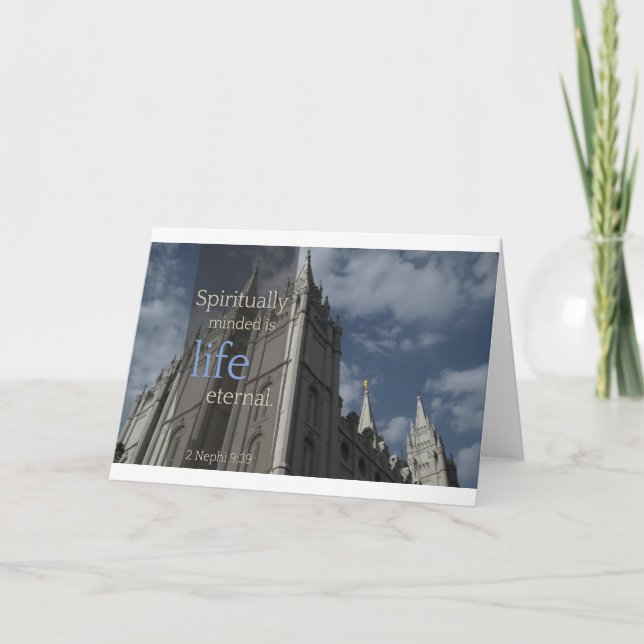 LDS zitiert "geistig Minded ist Leben-ewiges " Karte (Vorderseite)