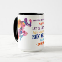 Le 12:1 d'Hébreux tasse "courent course"