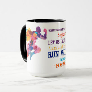 Le 12:1 d'Hébreux tasse "courent course"