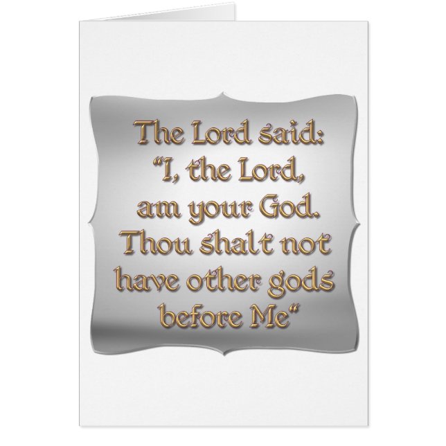 Le 1er commandement (Devant)