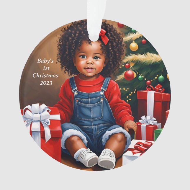 Le 1er ornement de Noël d'un bébé afro-américain (devant)