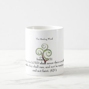 Le 40:31 blanc classique d'Isaïe de tasse de mot