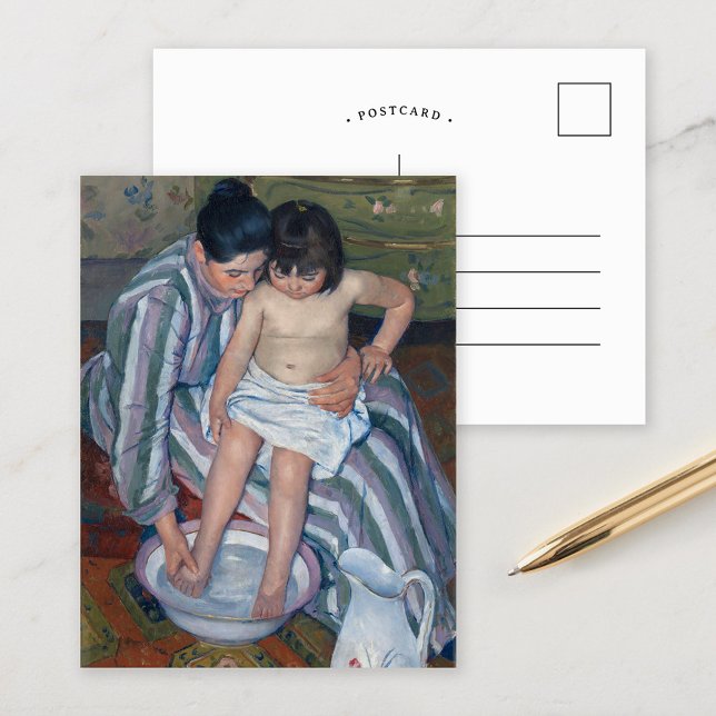 Le bain de l'enfant | Carte postale Mary Cassatt (Créateur téléchargé)