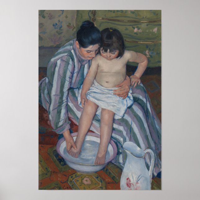 Le bain de l'enfant par Mary Cassatt - Poster (Devant)