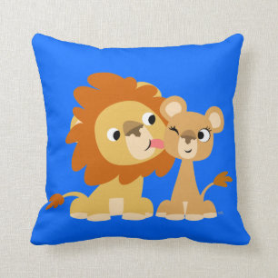 Le baiser : Coussin mignon de couples de lion de