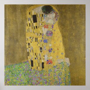 Le baiser de Gustav Klimt - affiche