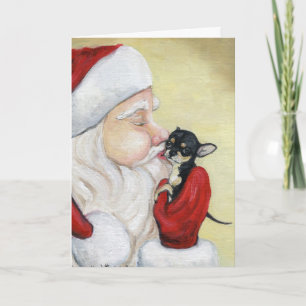Le "baiser de Père Noël carte de voeux d'art de