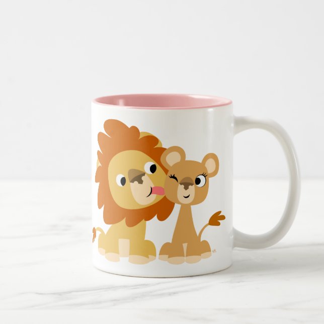 Le baiser : Tasse mignonne de couples de lion de (Droit)