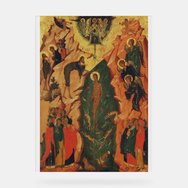 Le baptême de Jésus-Christ icône byzantine (Recto)