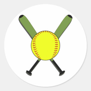 Le base-ball de Fastpitch et autocollants croisés