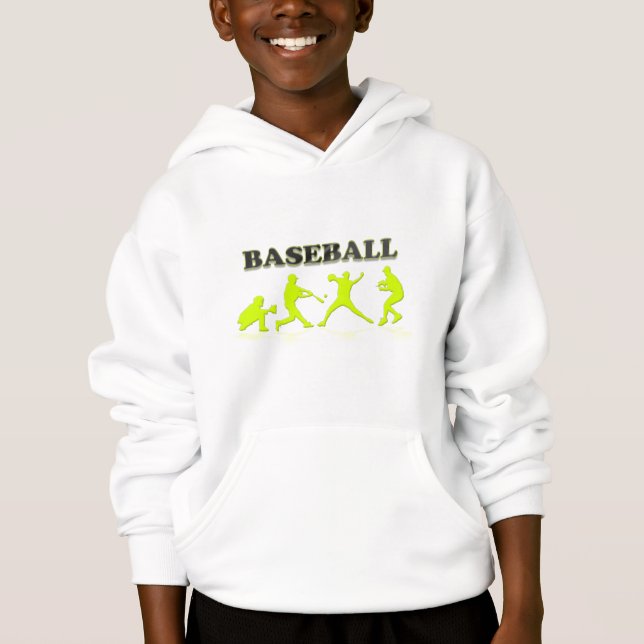 Le base-ball silhouette le sweat - shirt à capuche (Devant)