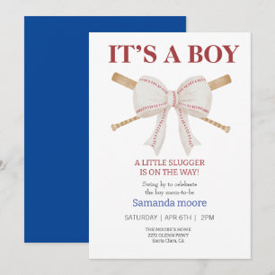 Le baseball c'est une invitation de baby shower ga