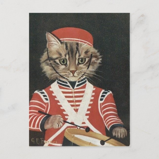 Le batteur Chat Postkarte (Vorderseite)
