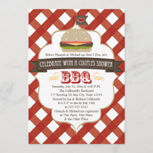 Le BBQ d'hamburger couple des invitations de