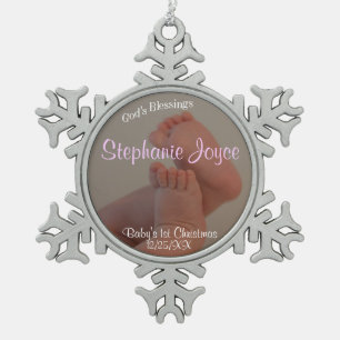 Le bébé botte le ęr ornement de flocon de neige de