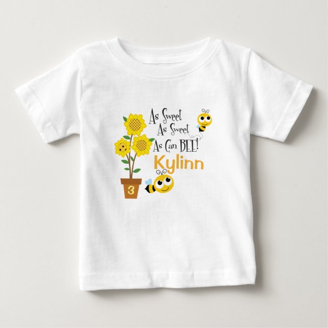 Le bébé gaffent le T-shirt d'abeille (Devant)