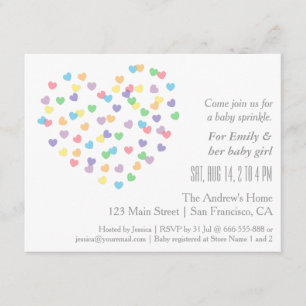 Le bébé moderne coloré arrosent des invitations