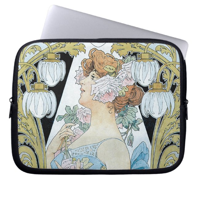 Le Bec Liais durch Alphonse Mucha Laptopschutzhülle (Vorderseite)