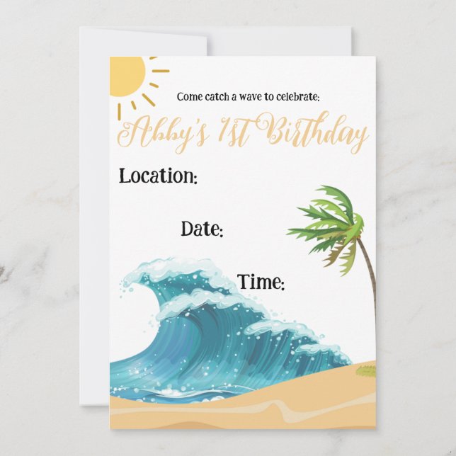 Le Big One, mes invitations de premier anniversair (Dos)