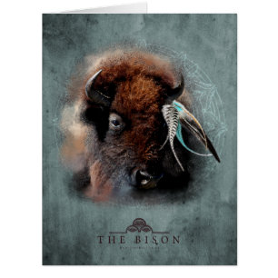 Le bison - Grande carte de voeux
