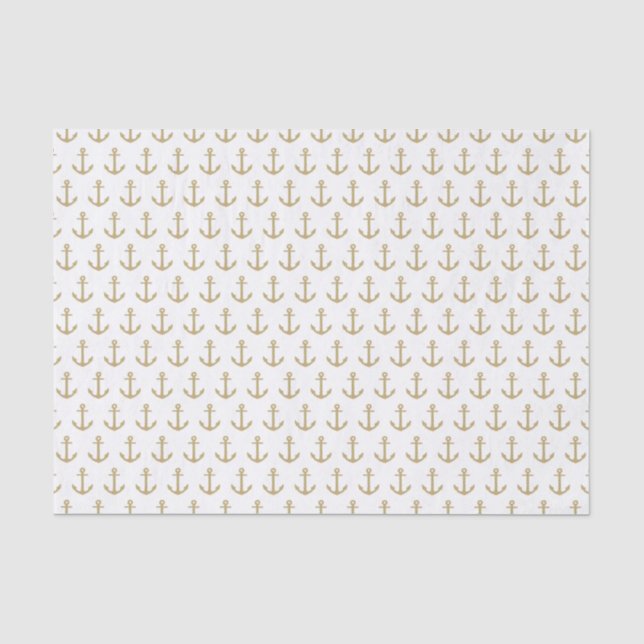 Le blanc et l'or ancre loin le papier de soie de (Recto)