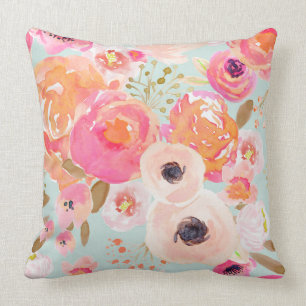 Le bleu de fleur d'Indy rougissent coussin floral