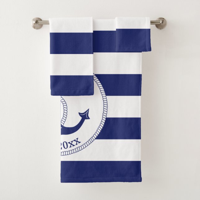 Le bleu marine nautique d'Ancre barre le (En situation)