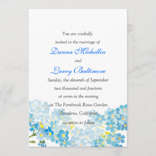 Le bleu m'oublient pas faire-part de mariage