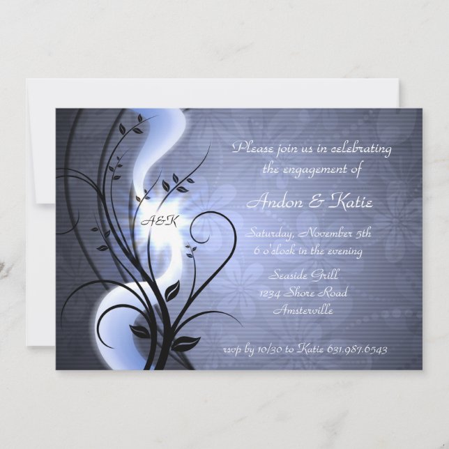 Le bleu tourbillonne invitation (Devant)