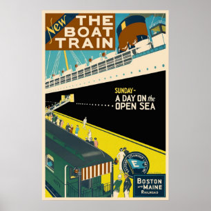 Le Boat Train - Poster Vintage voyage
