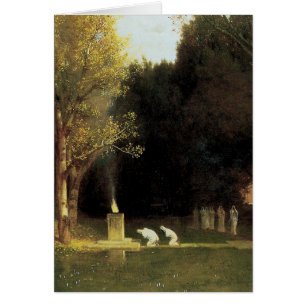 Le bois sacré par Arnold Bocklin, Art Vintage