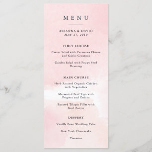 Le bonheur   d'aquarelle rougissent menu floral