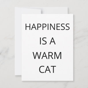 Le bonheur est une carte plate de chat chaud