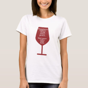 Le Bonheur Est Vin Drôle Citation Word Art T-Shirt