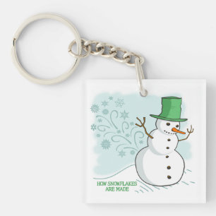 Le bonhomme de neige drôle pète des flocons de