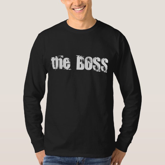 Le Boss Funny T-shirt noir (Devant)