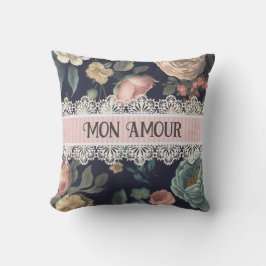 Le Boudoir Noir Vintag Lace und Fabric Kissen