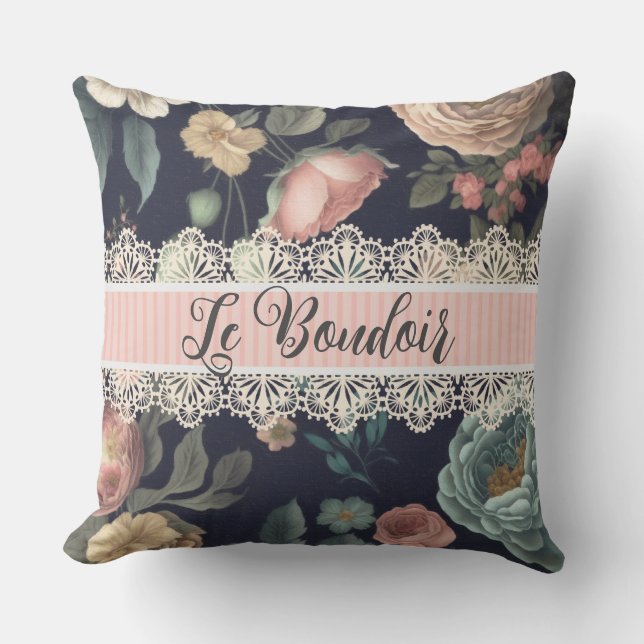 Le Boudoir Vintag Lace und Fabric Kissen (Vorderseite)
