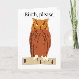 Le bouleau de hibou masquent svp la carte de voeux