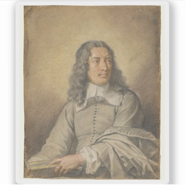 Le Brun - Portrait von M. Quatrehomme du Lys Aufkleber (Vorderseite)