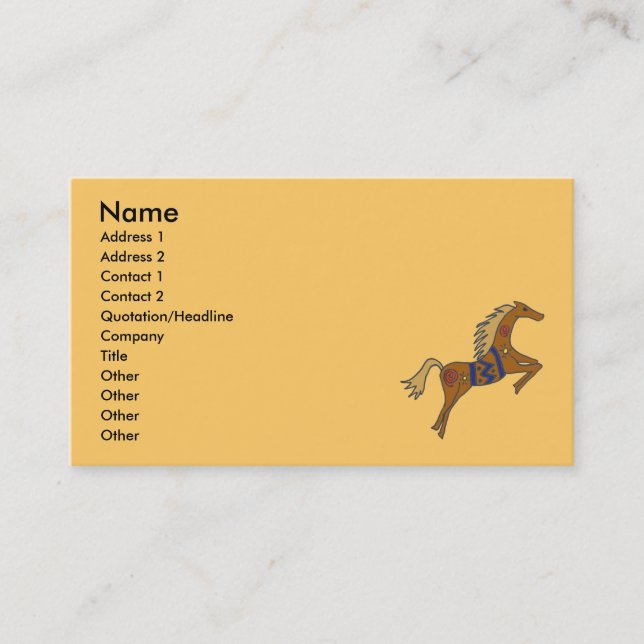 Le BZ carte de visite galopant de chevaux. (Devant)