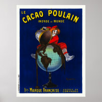 Le Cacao Poulain France Poster vintage 1911