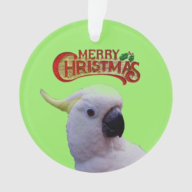 Le cacatoès souhaite l'ornement de Joyeux Noël (devant)
