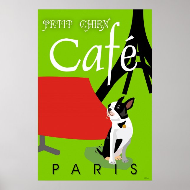 Le Cafe de Petit Chien, Paris (Vert) Poster (Vorne)